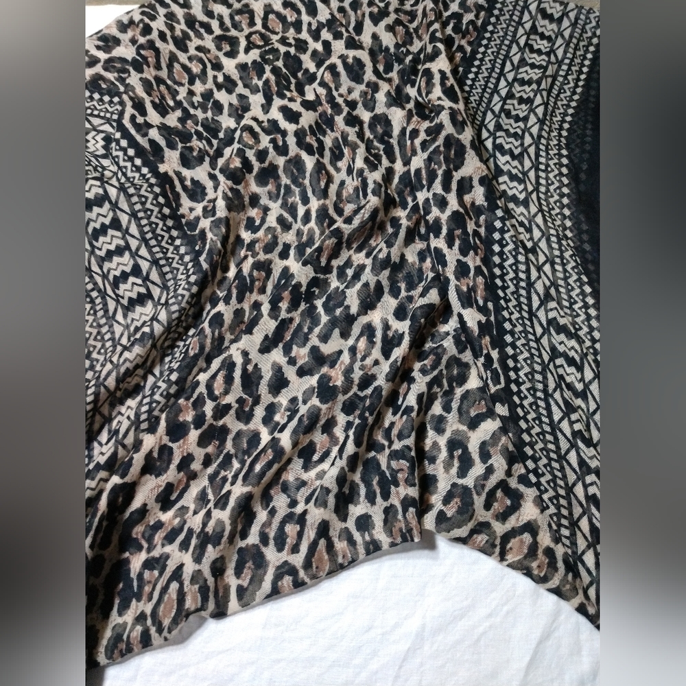 Fashion Infinity Scarf Wrap Animal Print Leopard Tribal Lightweight Black Brown